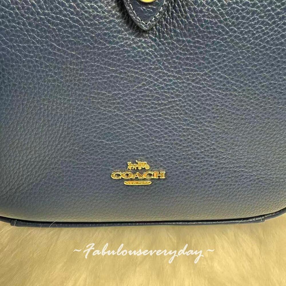Coach Hadley Convertible Crossbody Bag In Leather/Gold/Deep Blue CW002 NWT - Picture 6 of 10